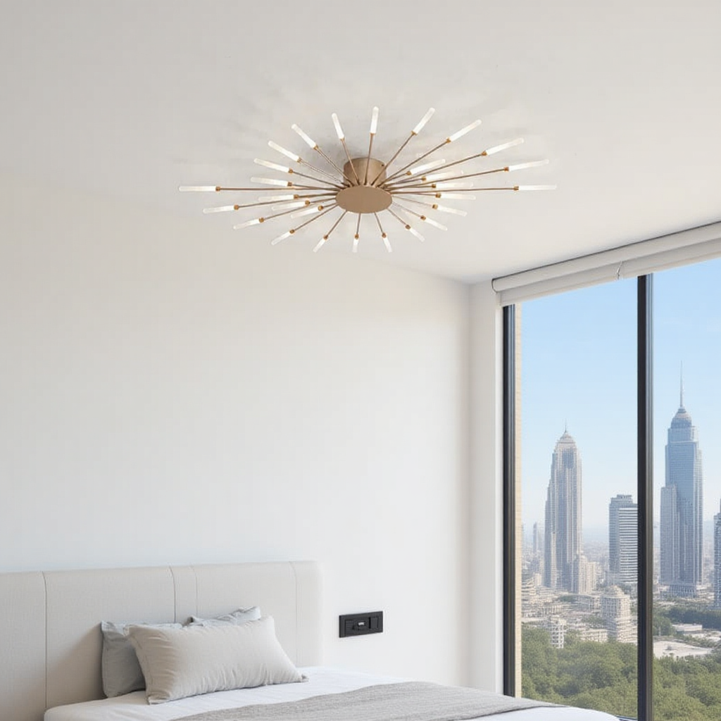 Spiral – Plafonnier Salon | Luminaire Design Doré Noir Style Nordique