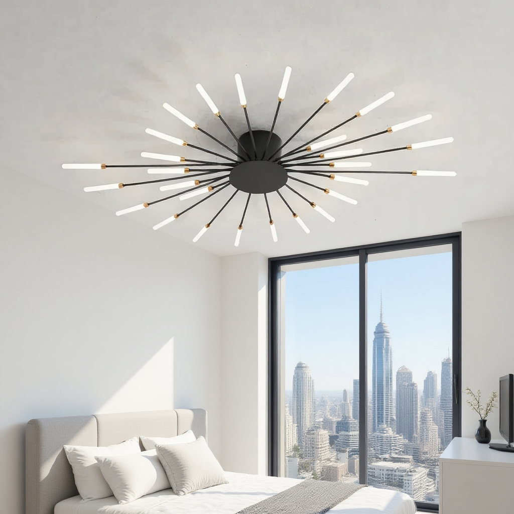 Spiral – Plafonnier Salon | Luminaire Design Doré Noir Style Nordique
