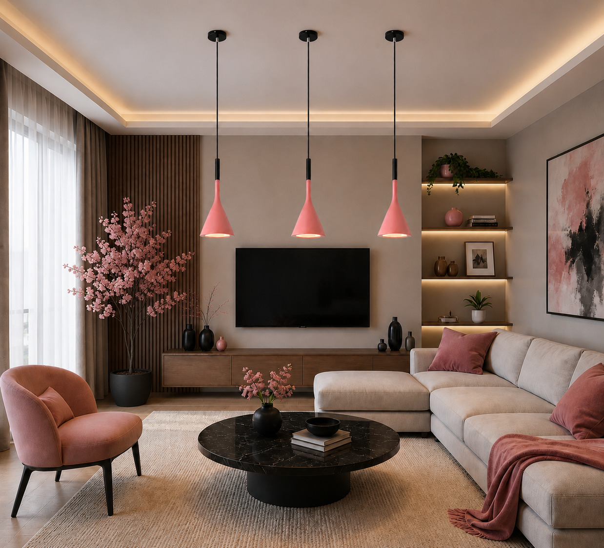 Minimalisme – Lustre | Suspension Conique Colorée Style Moderne